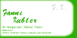 fanni kubler business card